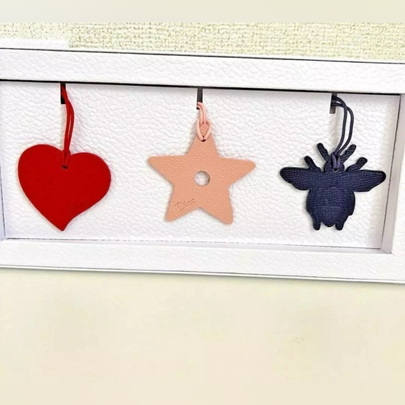 Christian Dior VIP Set of Three Limited Edition Leather Bag Charms NEW - Picture 7 of 7
